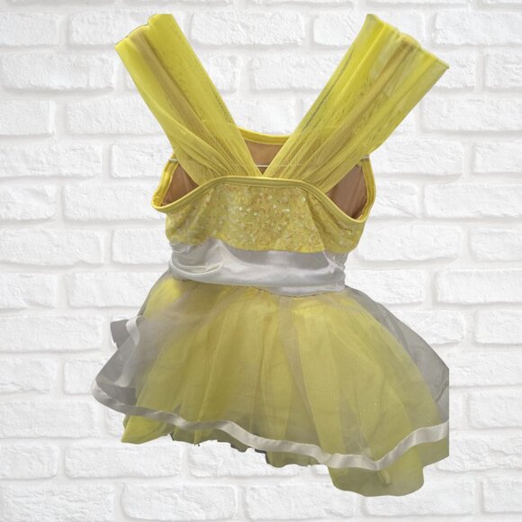 Yellow Ballet Recital Costume XS(4T)-Leotard with attached tutu & embellishments - Picture 2 of 7